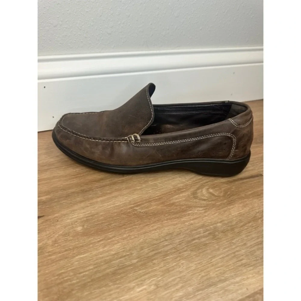 Cole Haan Leather Loafer Men 11.5‎ Brown Nike Air Slip On Shoes Business Classic